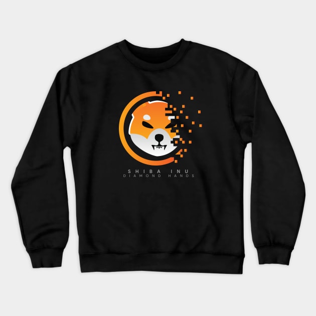 Shiba Inu - Crypto Token Coin - $SHIB - Digital Matrix - Diamond Hands Crewneck Sweatshirt by EverGreene